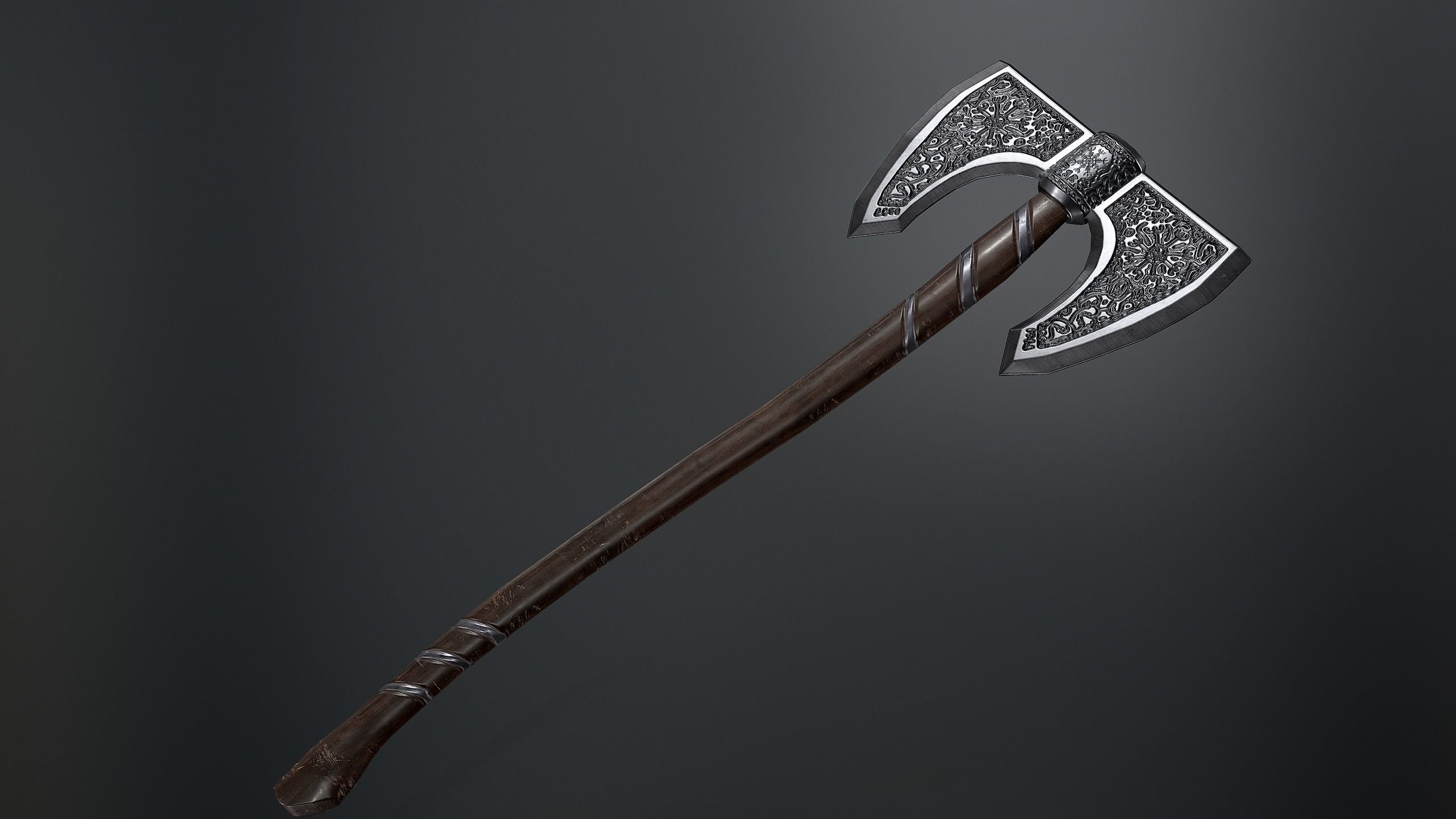 Medieval Weapons Axe Collection-01 Low-poly 3D model_4