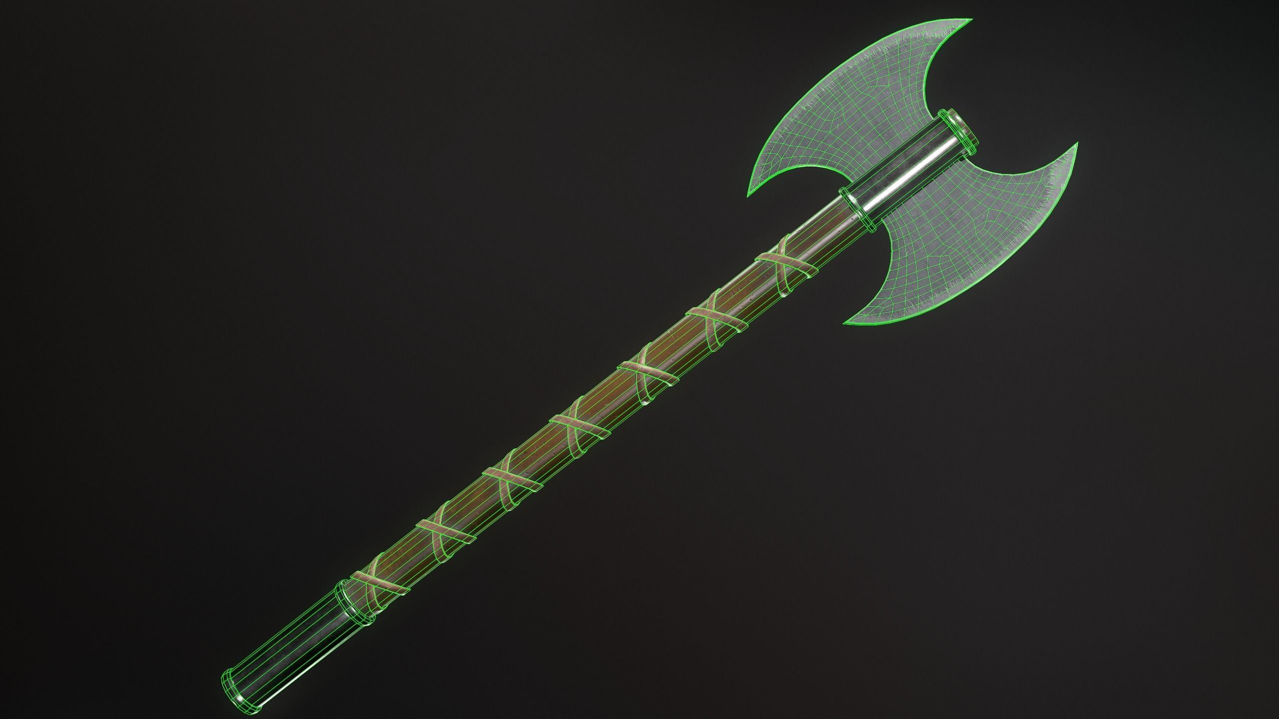 Medieval Weapons Axe Collection-01 Low-poly 3D model_18