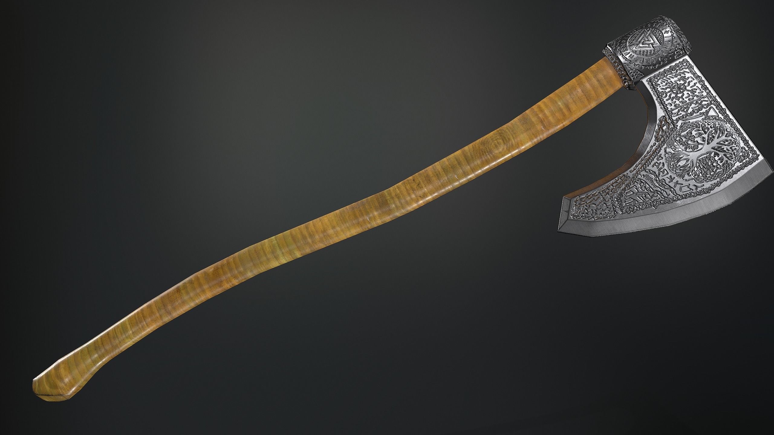 Medieval Weapons Axe Collection-01 Low-poly 3D model_7