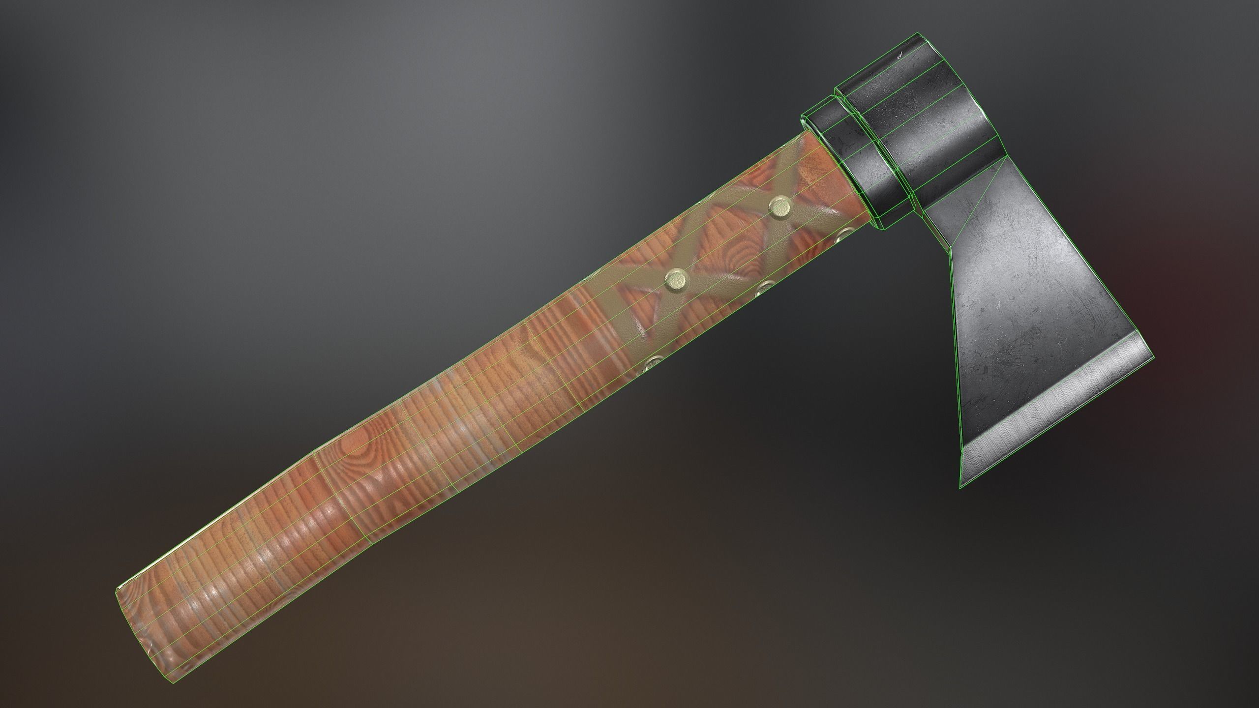 Medieval Weapons Axe Collection-01 Low-poly 3D model_15