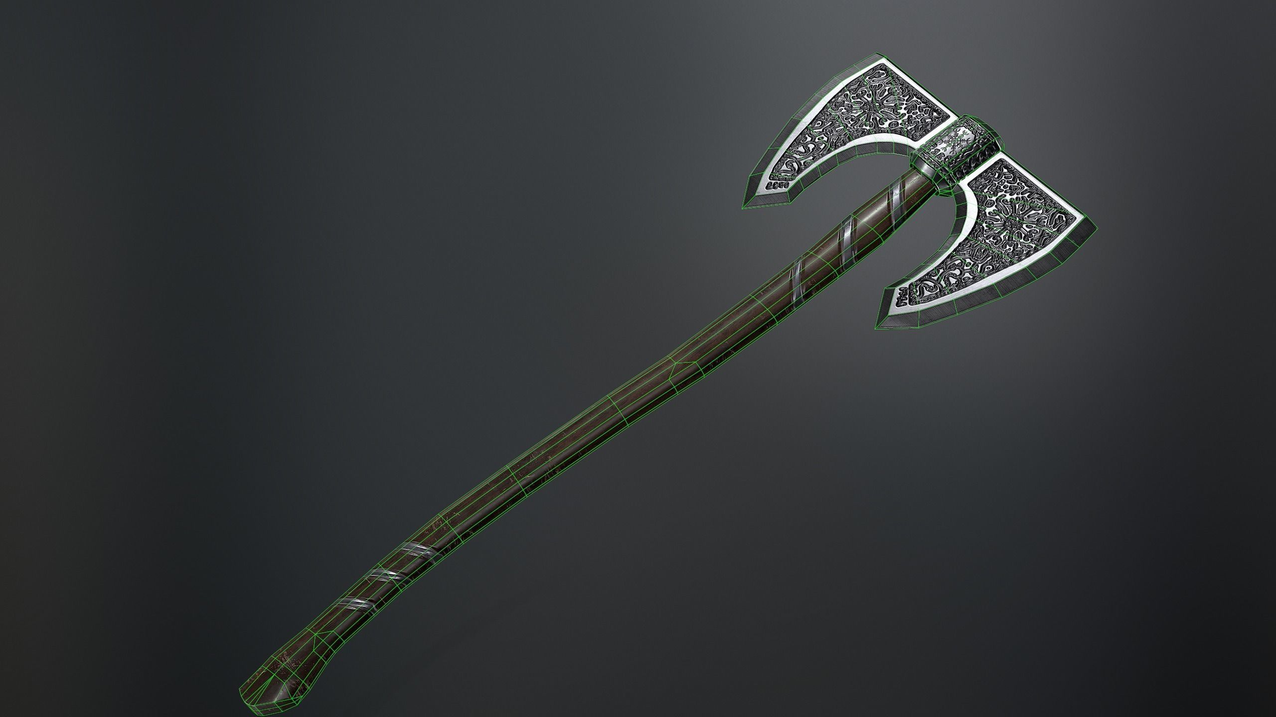 Medieval Weapons Axe Collection-01 Low-poly 3D model_6