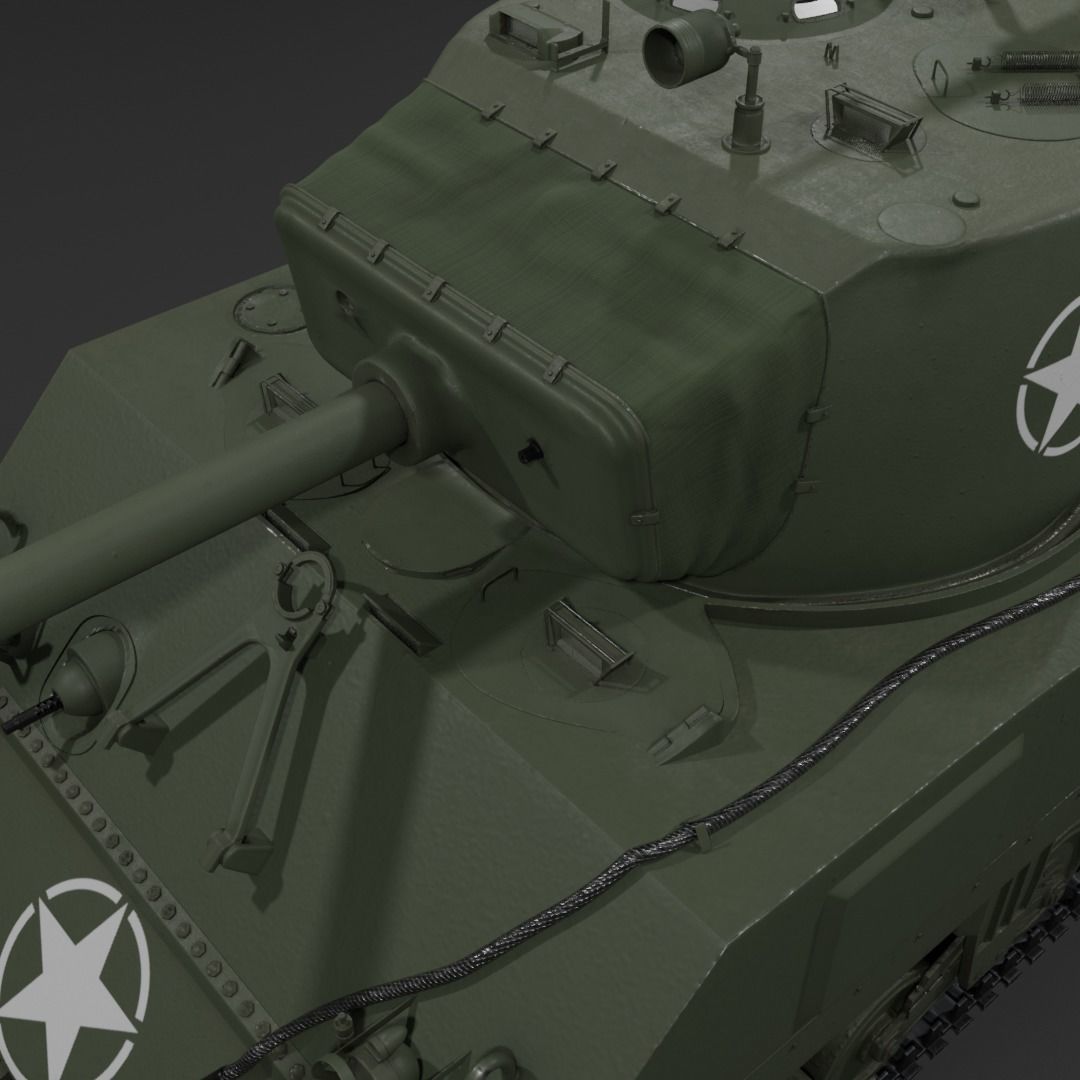 M4A2 76 W Sherman Medium Tank  Free 3D model_3