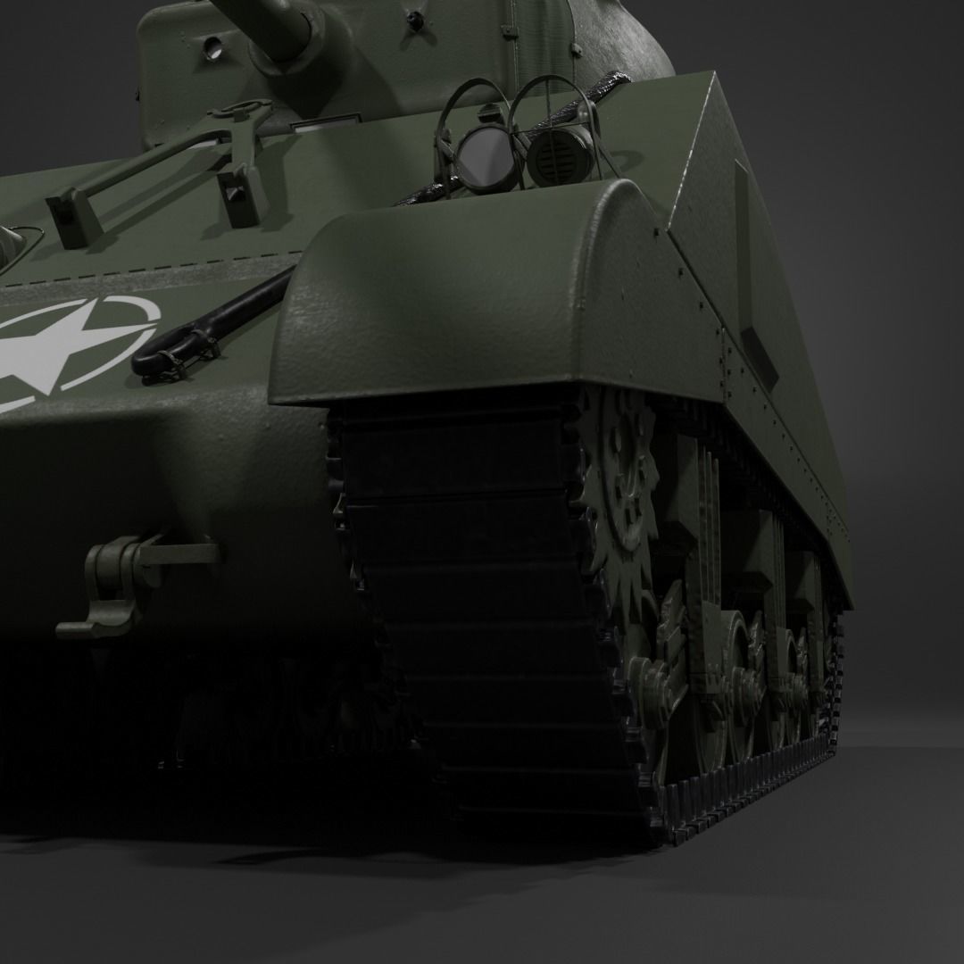 M4A2 76 W Sherman Medium Tank  Free 3D model_6