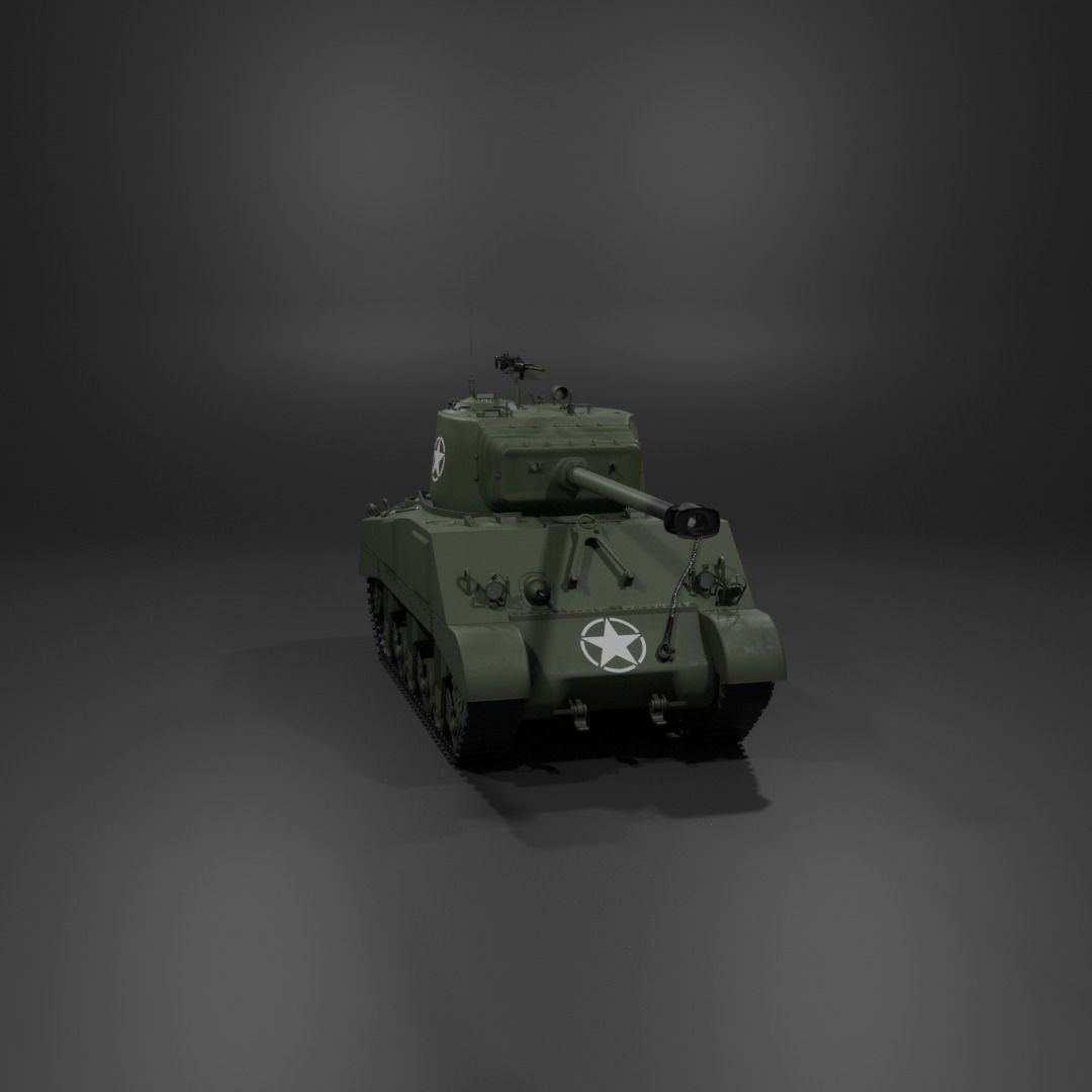 M4A2 76 W Sherman Medium Tank  Free 3D model_10