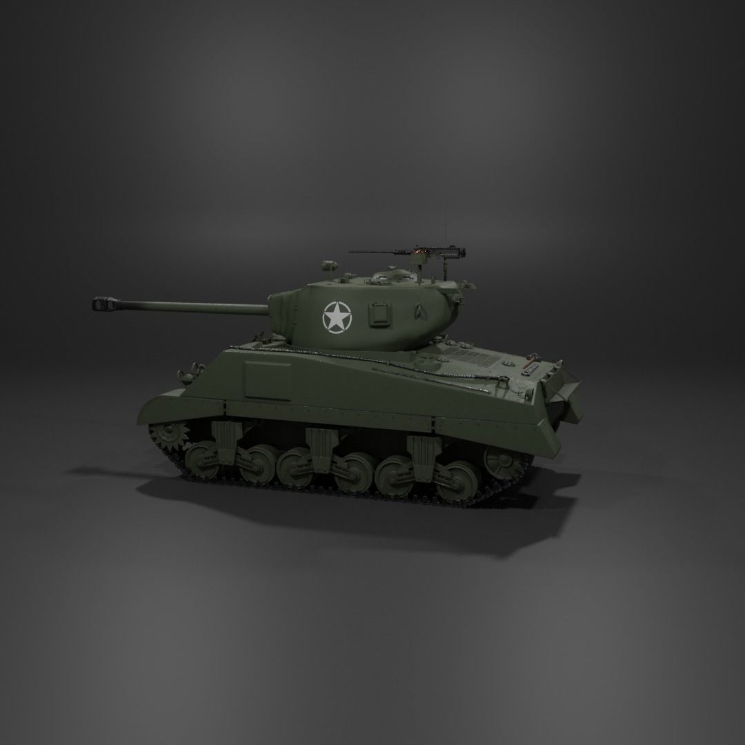 M4A2 76 W Sherman Medium Tank  Free 3D model_23