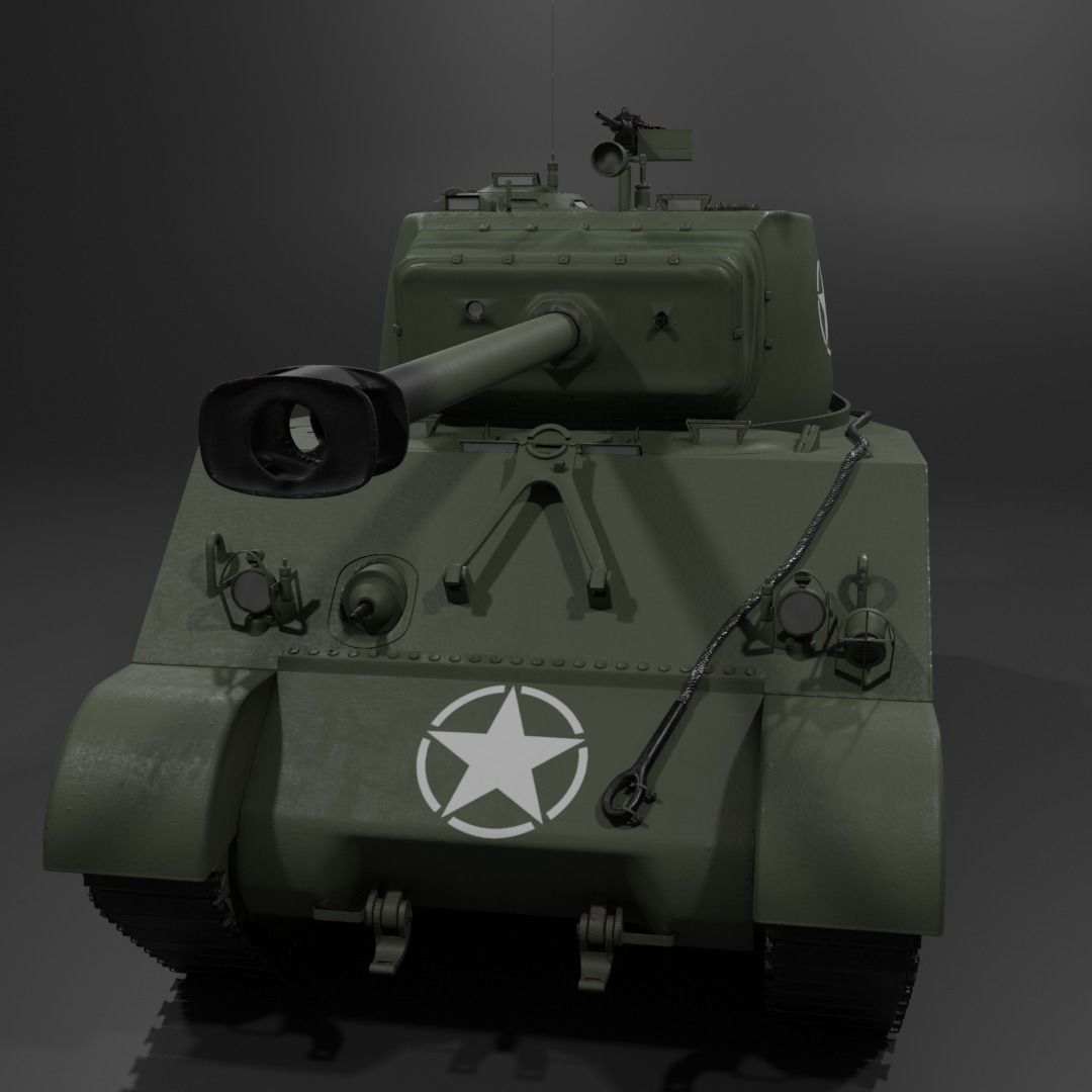 M4A2 76 W Sherman Medium Tank  Free 3D model_2