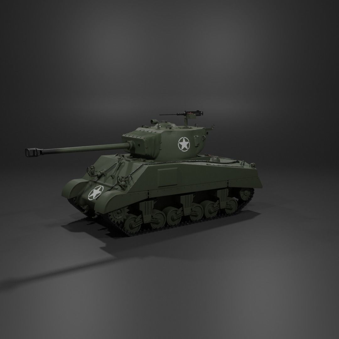 M4A2 76 W Sherman Medium Tank  Free 3D model_26