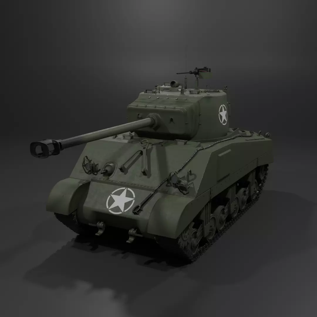 M4A2 76 W Sherman Medium Tank  Free 3D model_0