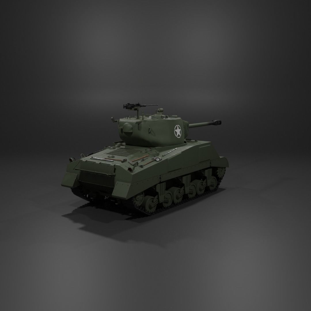 M4A2 76 W Sherman Medium Tank  Free 3D model_17