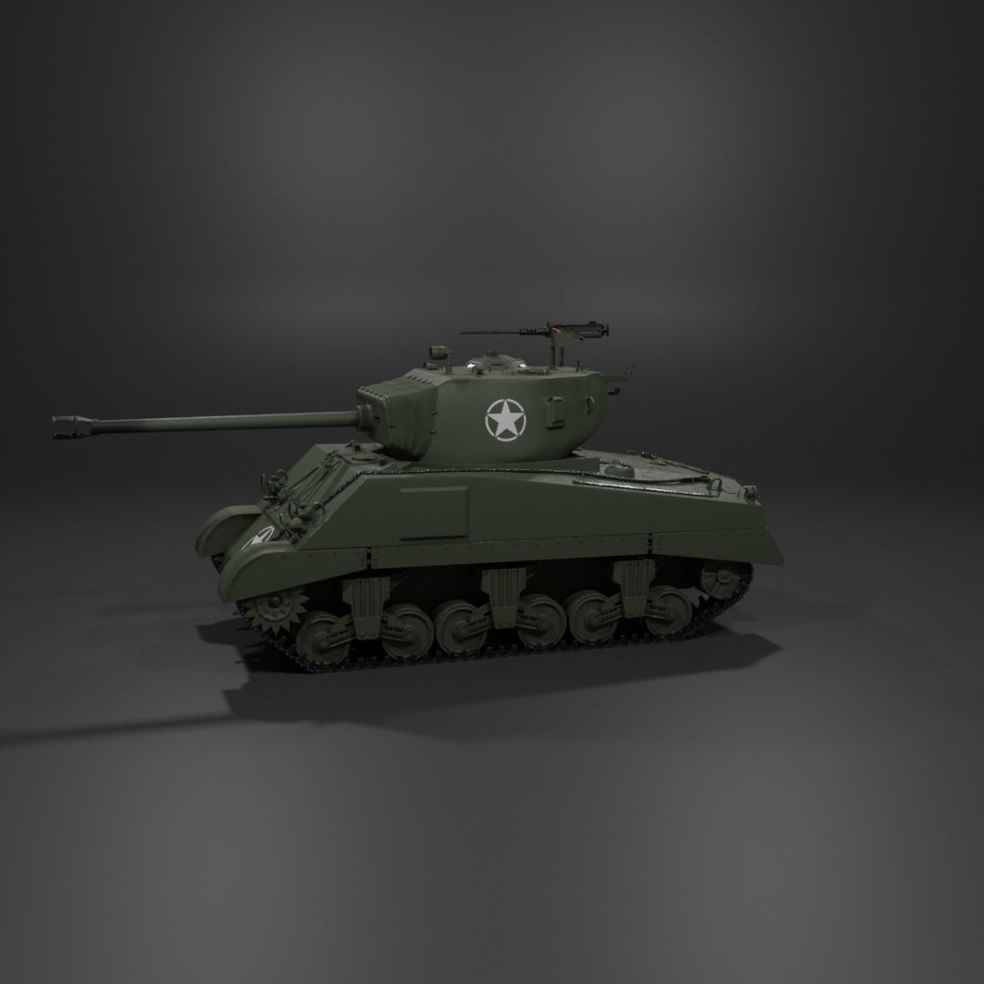 M4A2 76 W Sherman Medium Tank  Free 3D model_25