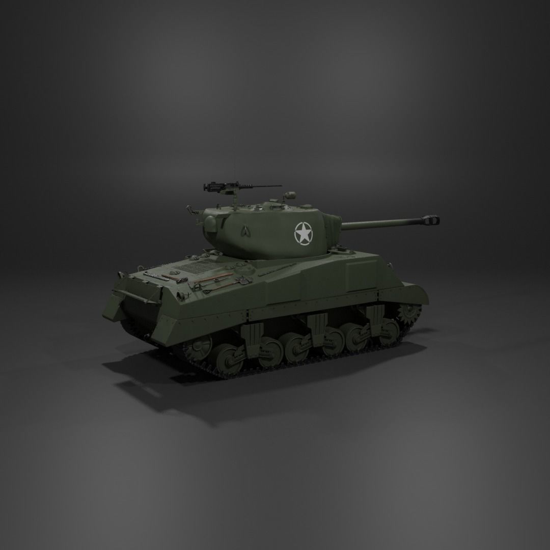 M4A2 76 W Sherman Medium Tank  Free 3D model_16
