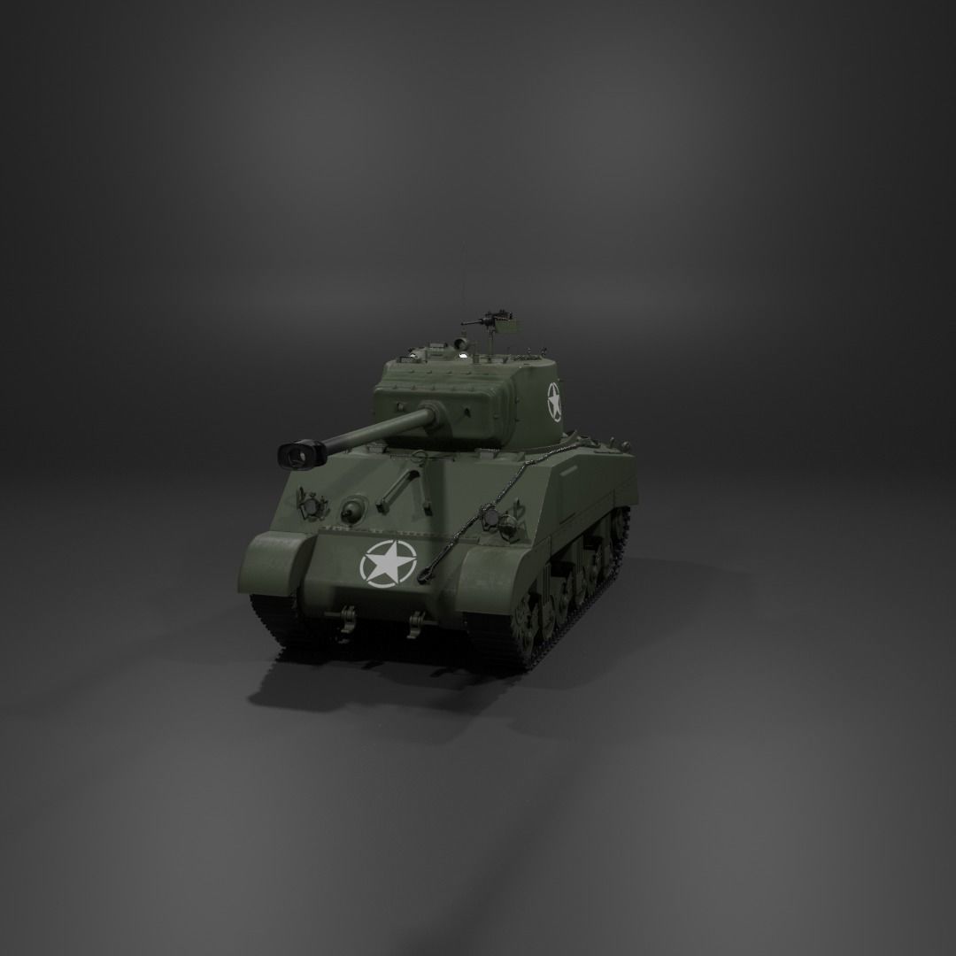 M4A2 76 W Sherman Medium Tank  Free 3D model_28