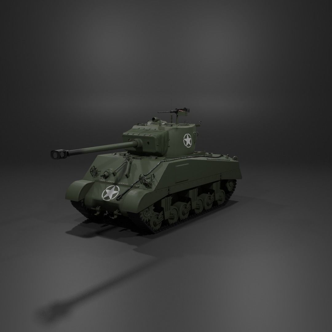 M4A2 76 W Sherman Medium Tank  Free 3D model_27