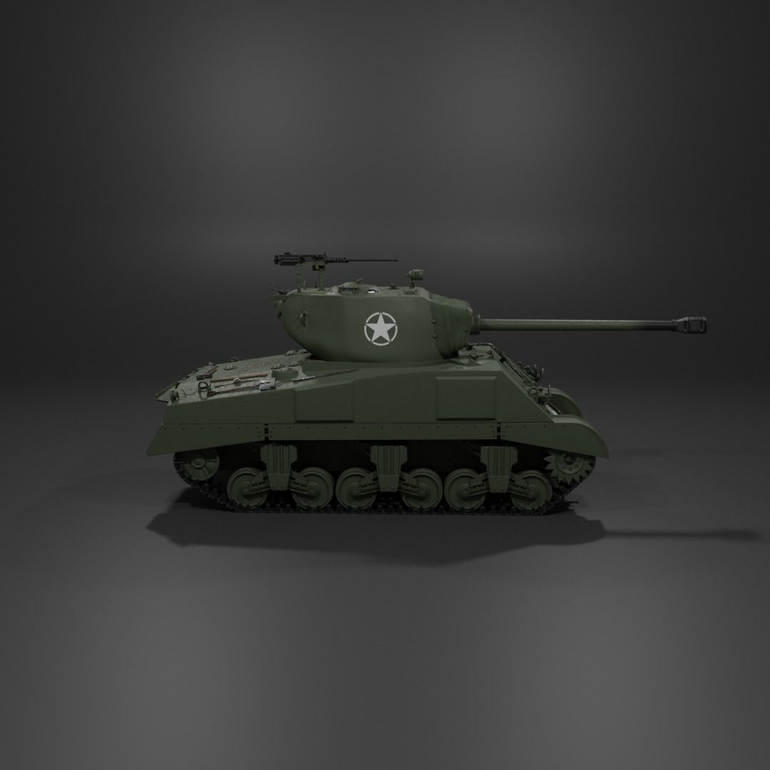 M4A2 76 W Sherman Medium Tank  Free 3D model_14