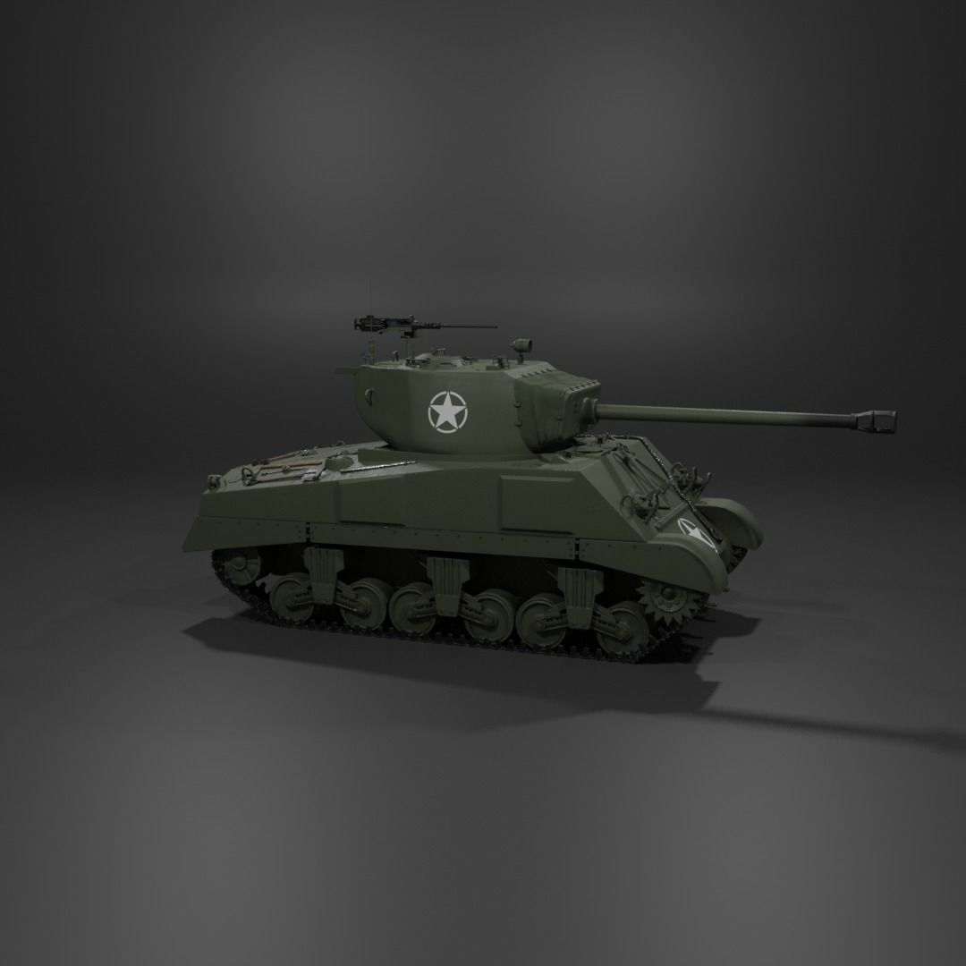 M4A2 76 W Sherman Medium Tank  Free 3D model_13