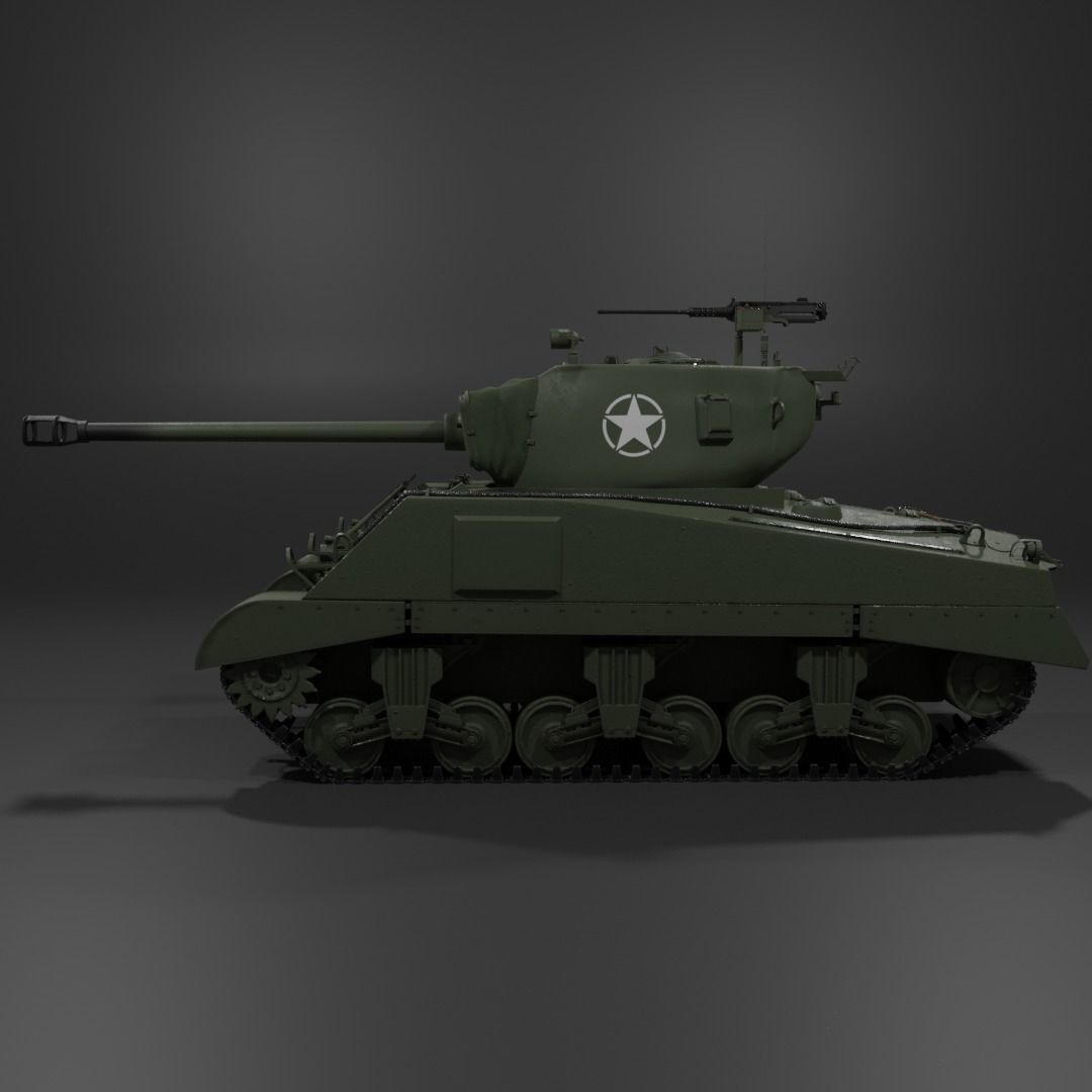 M4A2 76 W Sherman Medium Tank  Free 3D model_7