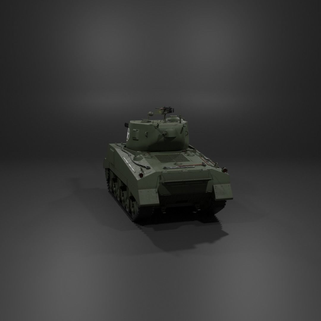 M4A2 76 W Sherman Medium Tank  Free 3D model_20
