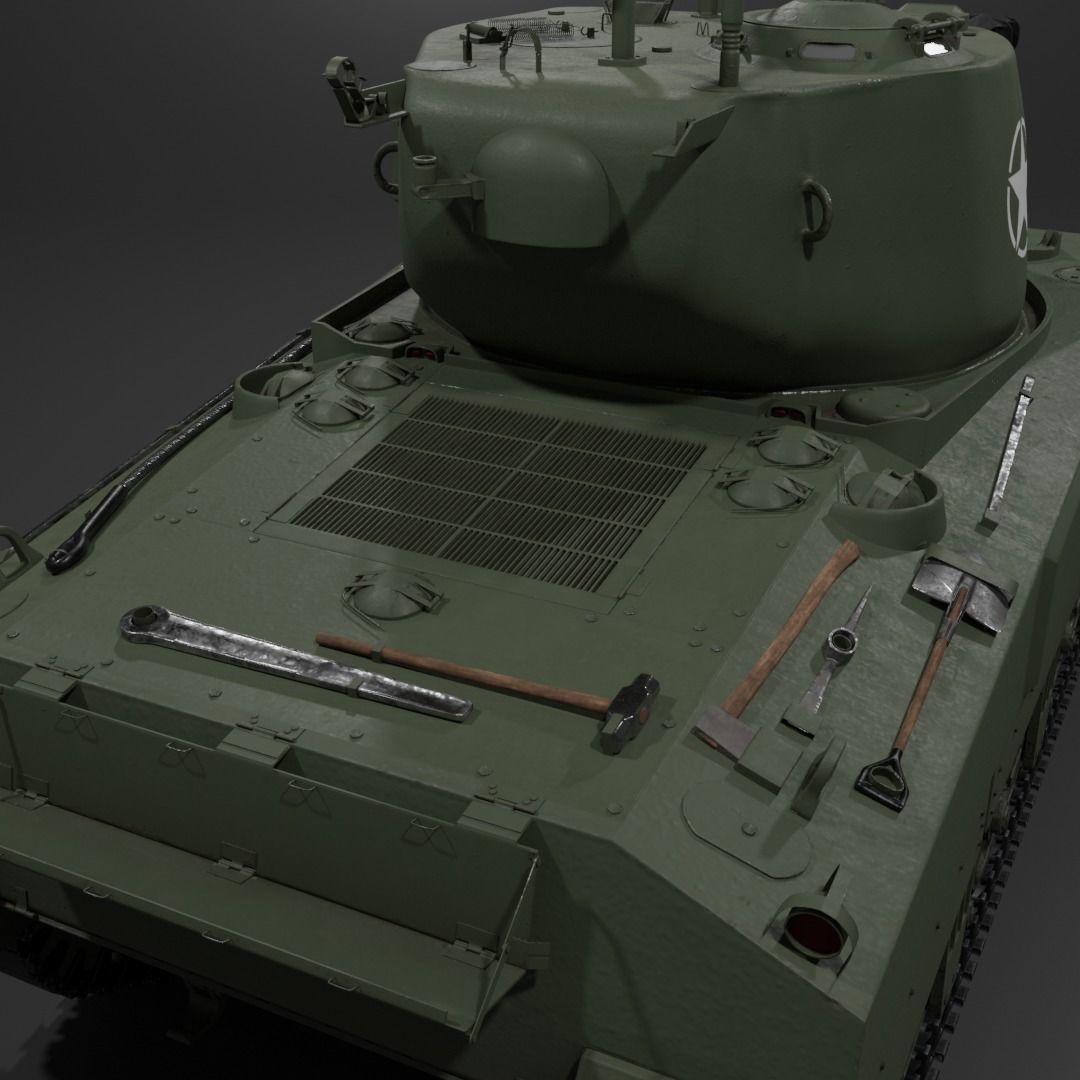 M4A2 76 W Sherman Medium Tank  Free 3D model_5
