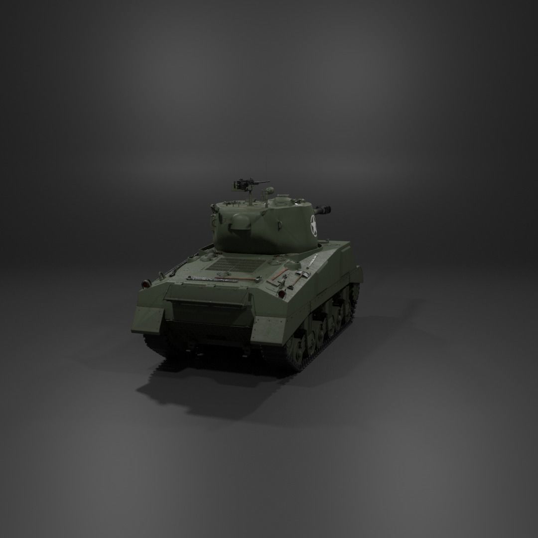 M4A2 76 W Sherman Medium Tank  Free 3D model_18