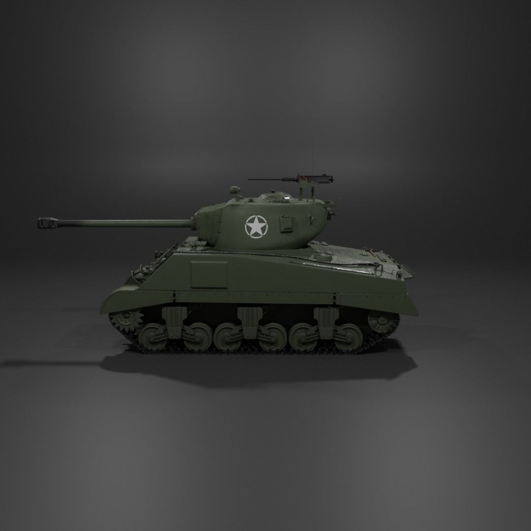 M4A2 76 W Sherman Medium Tank  Free 3D model_24