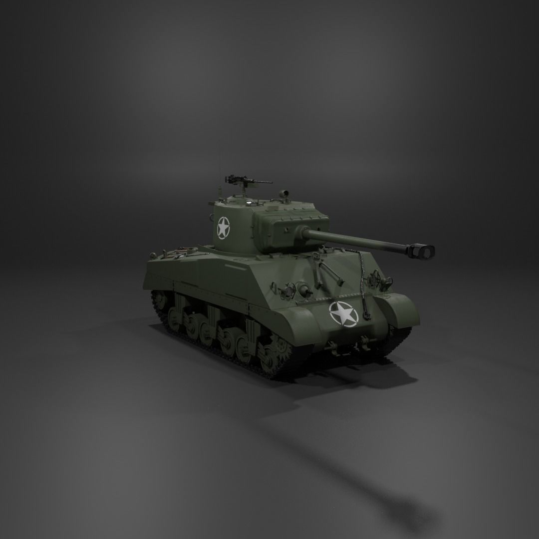 M4A2 76 W Sherman Medium Tank  Free 3D model_11