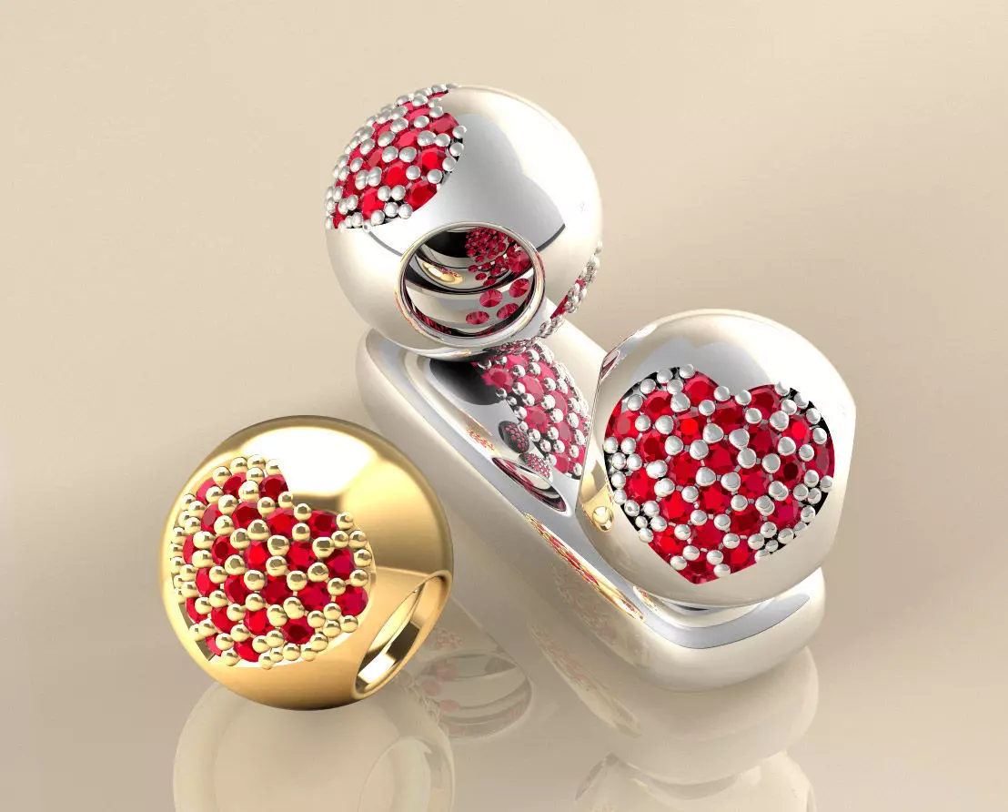 Berloque Coracao Pedras Liso Martell 20027 3D print model