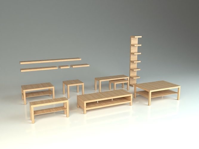 Ikea LACK collection  Low-poly 3D model