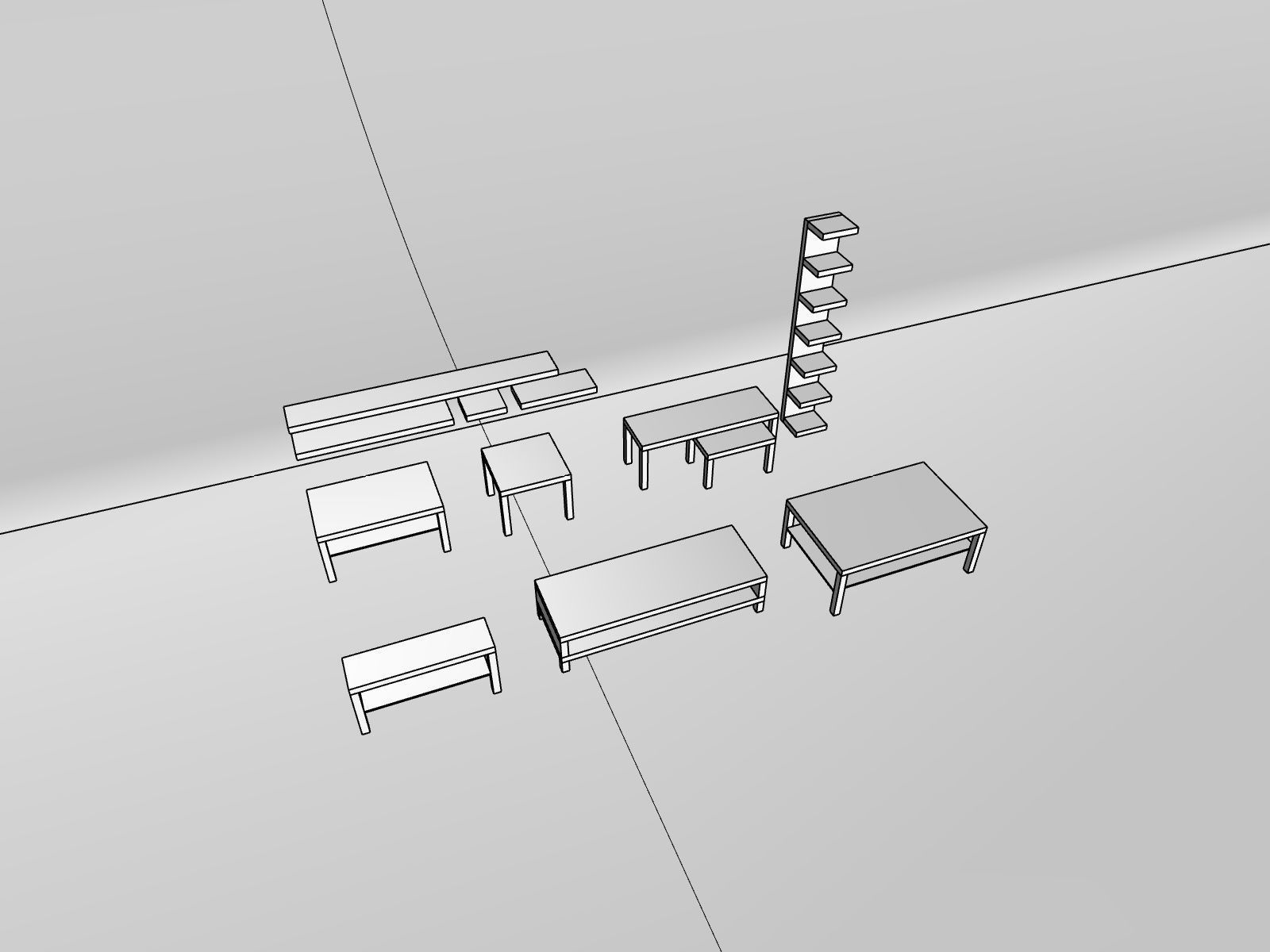 Ikea LACK collection  Low-poly 3D model_5