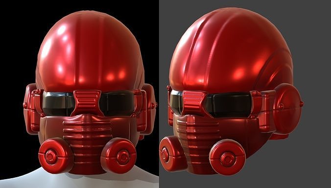 Gas mask helmet 3d model scifi Low-poly  Low-poly 3D model