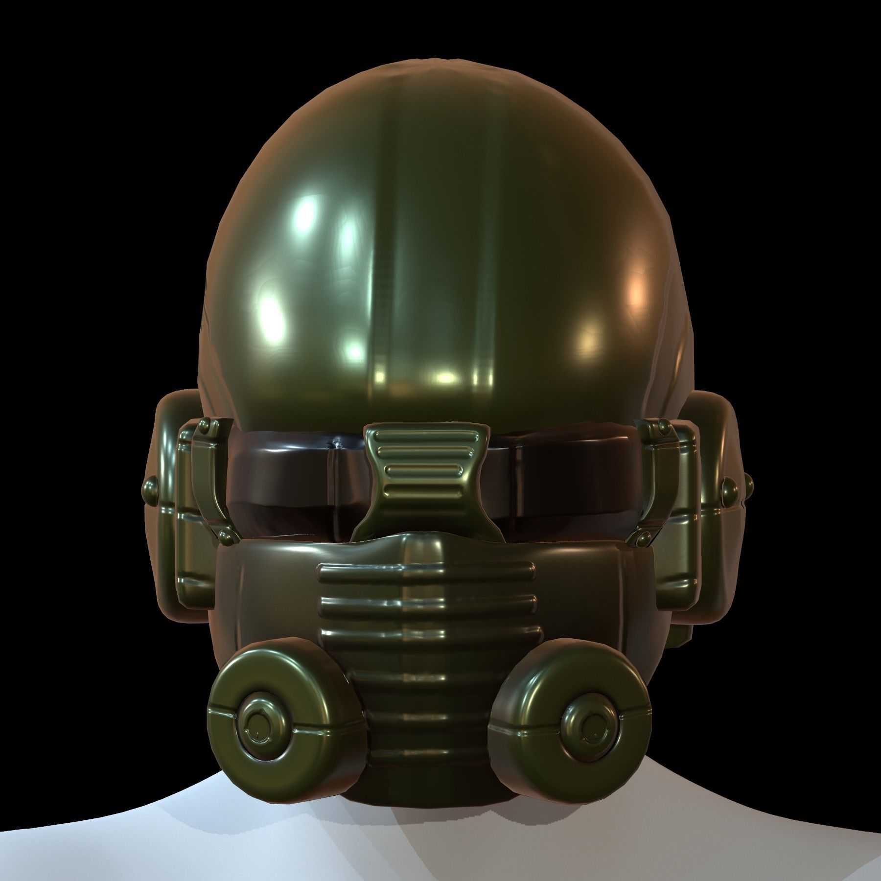 Gas mask helmet 3d model scifi Low-poly Low-poly 3D model_1