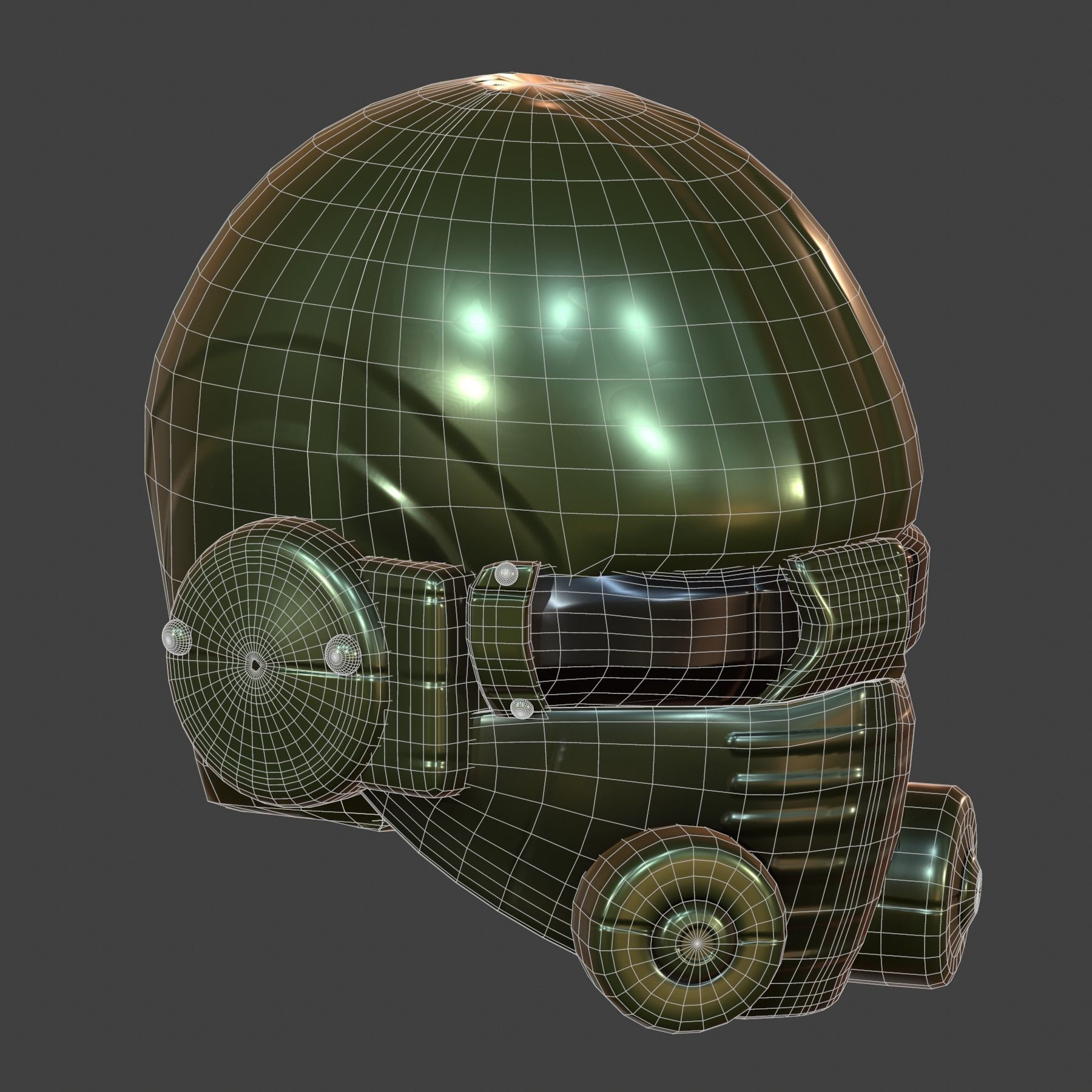 Gas mask helmet 3d model scifi Low-poly Low-poly 3D model_7