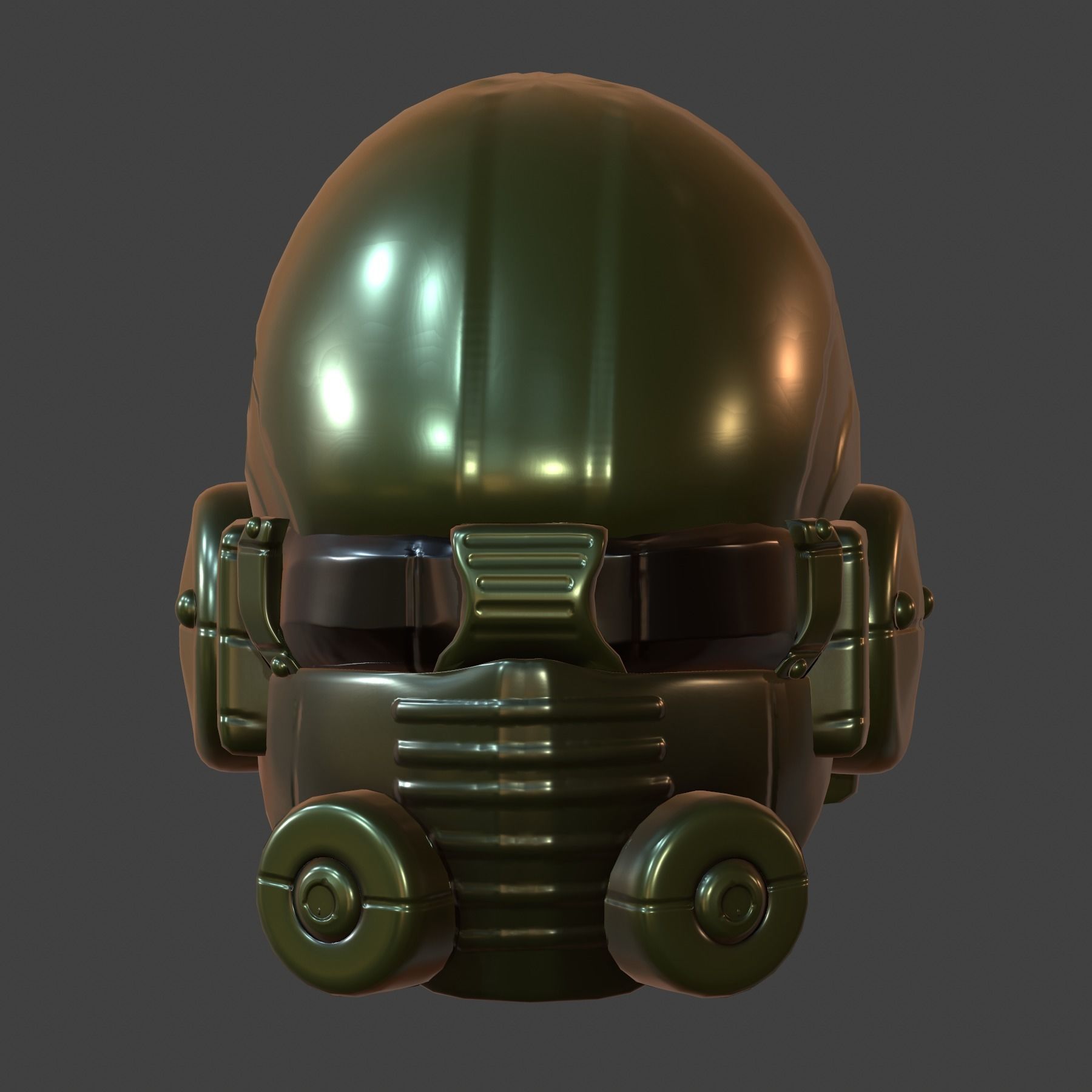 Gas mask helmet 3d model scifi Low-poly Low-poly 3D model_2
