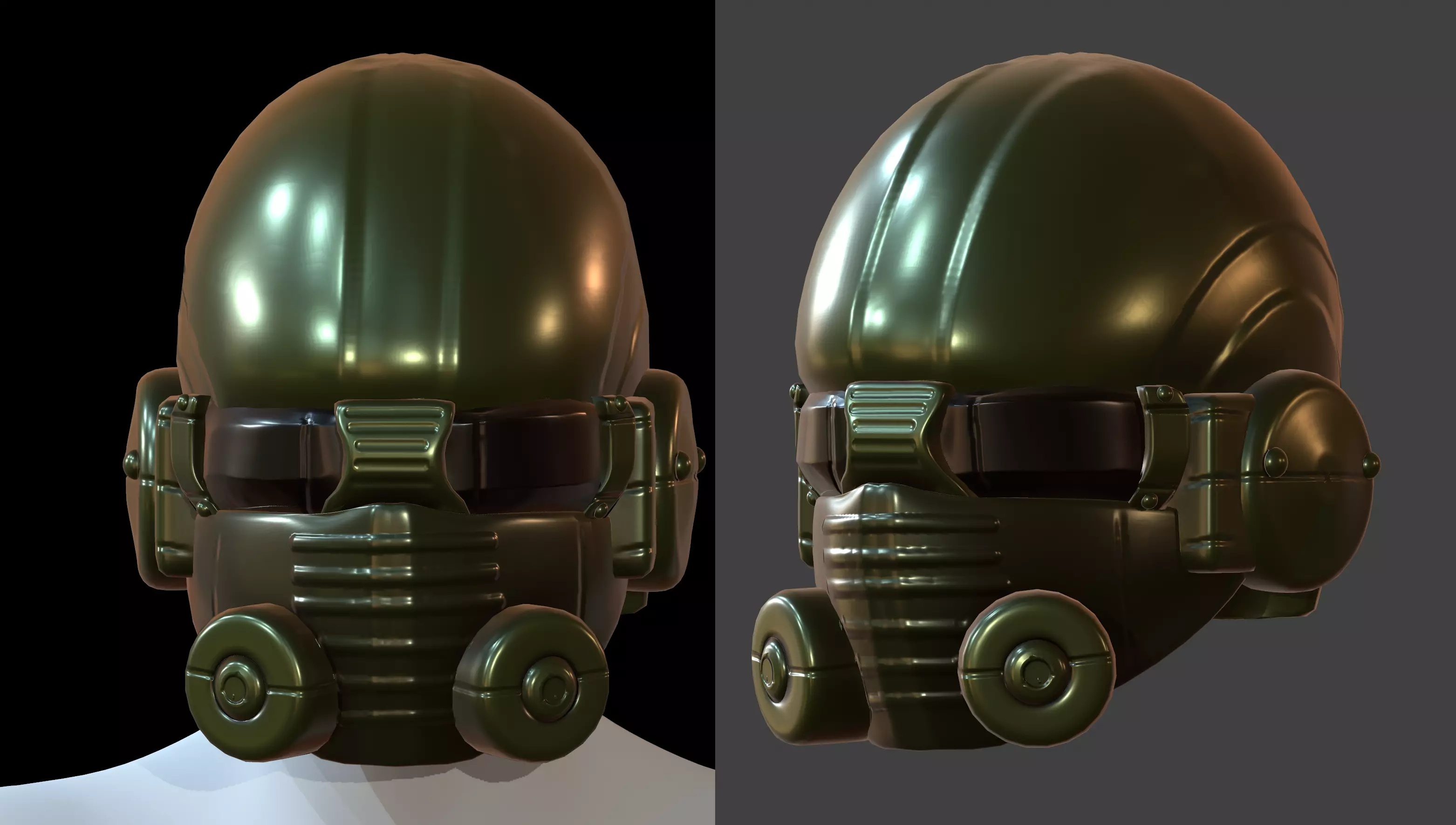 Gas mask helmet 3d model scifi Low-poly Low-poly 3D model_0