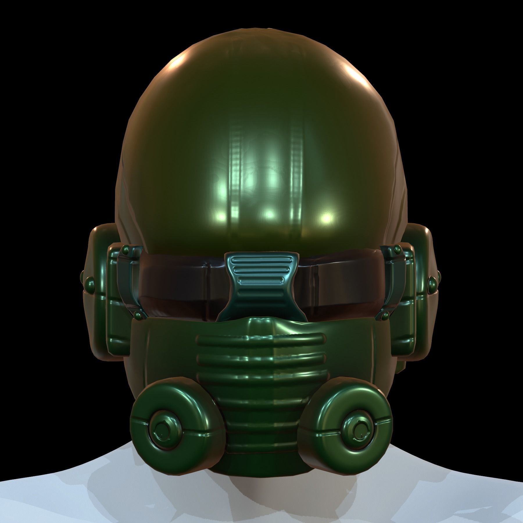 Helmet plastic mask protection Low-poly 3D model Low-poly 3D model_1