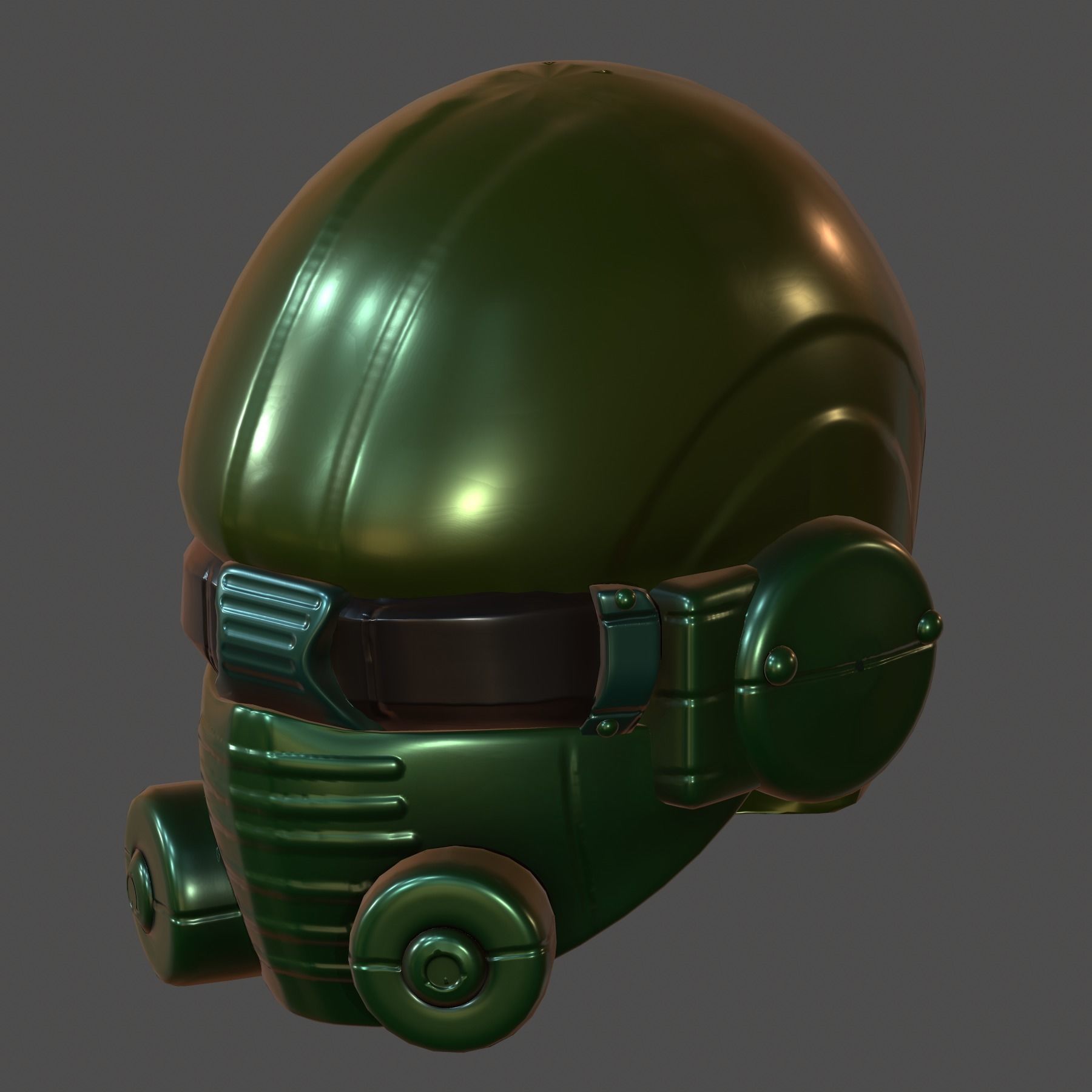 Helmet plastic mask protection Low-poly 3D model Low-poly 3D model_7