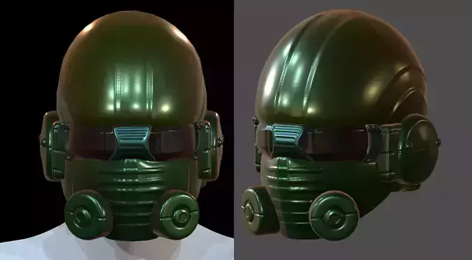 Helmet plastic mask protection  Low-poly 3D model