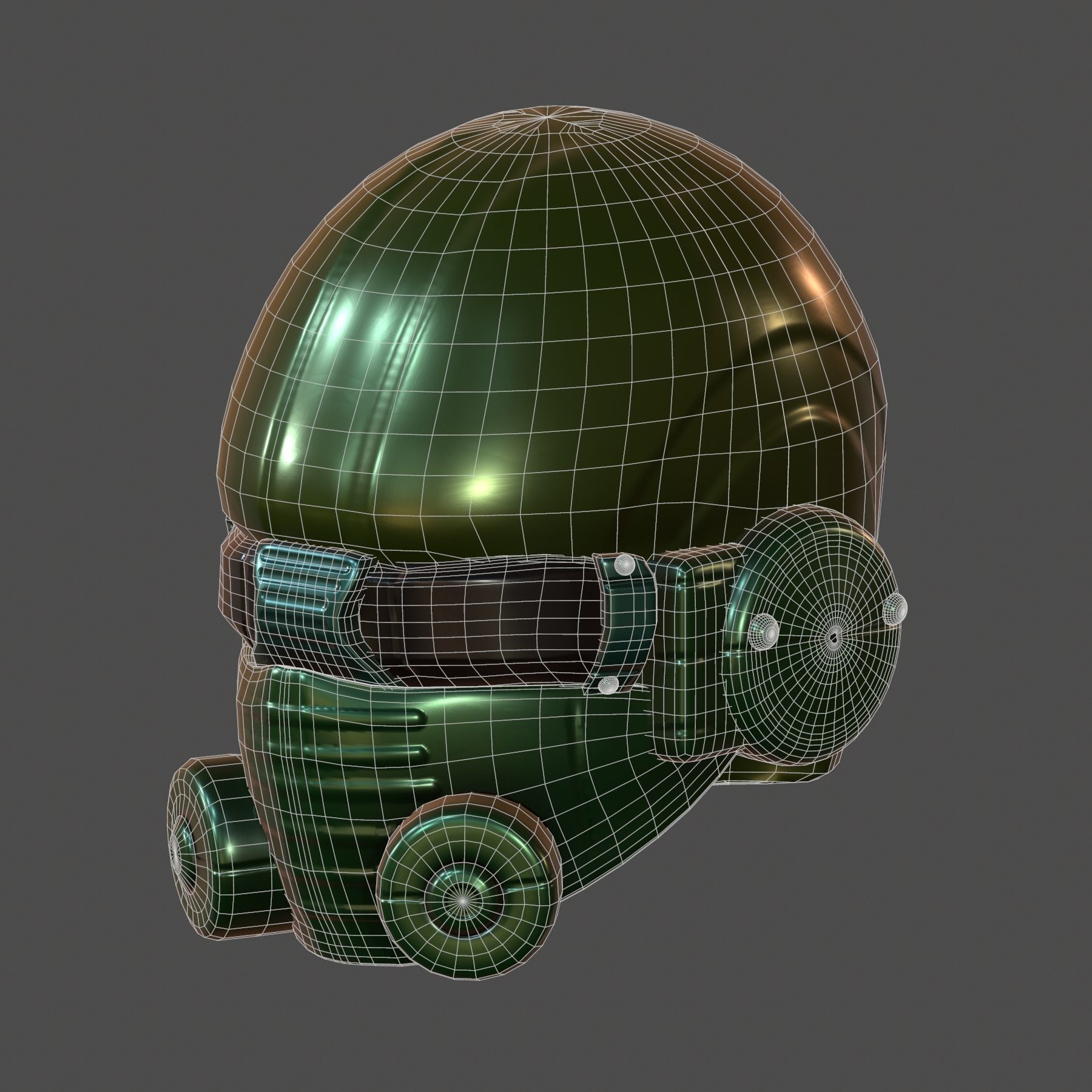 Helmet plastic mask protection Low-poly 3D model Low-poly 3D model_8