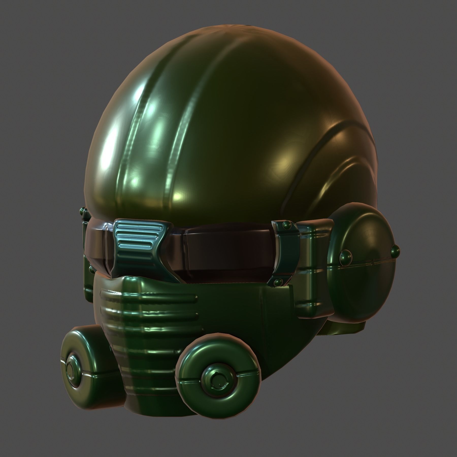 Helmet plastic mask protection Low-poly 3D model Low-poly 3D model_3