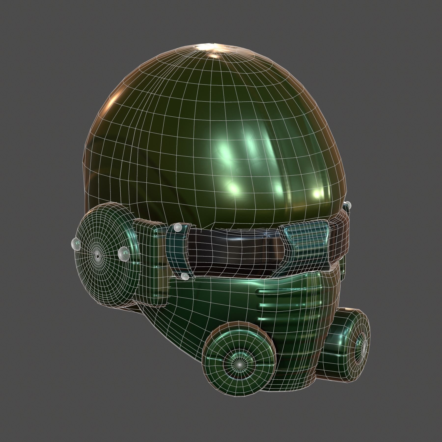 Helmet plastic mask protection Low-poly 3D model Low-poly 3D model_9