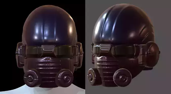 Gas mask helmet 3d model scifi Low-poly 