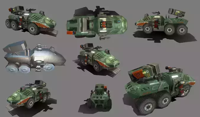 Tank GB Boss Low-poly 3D model
