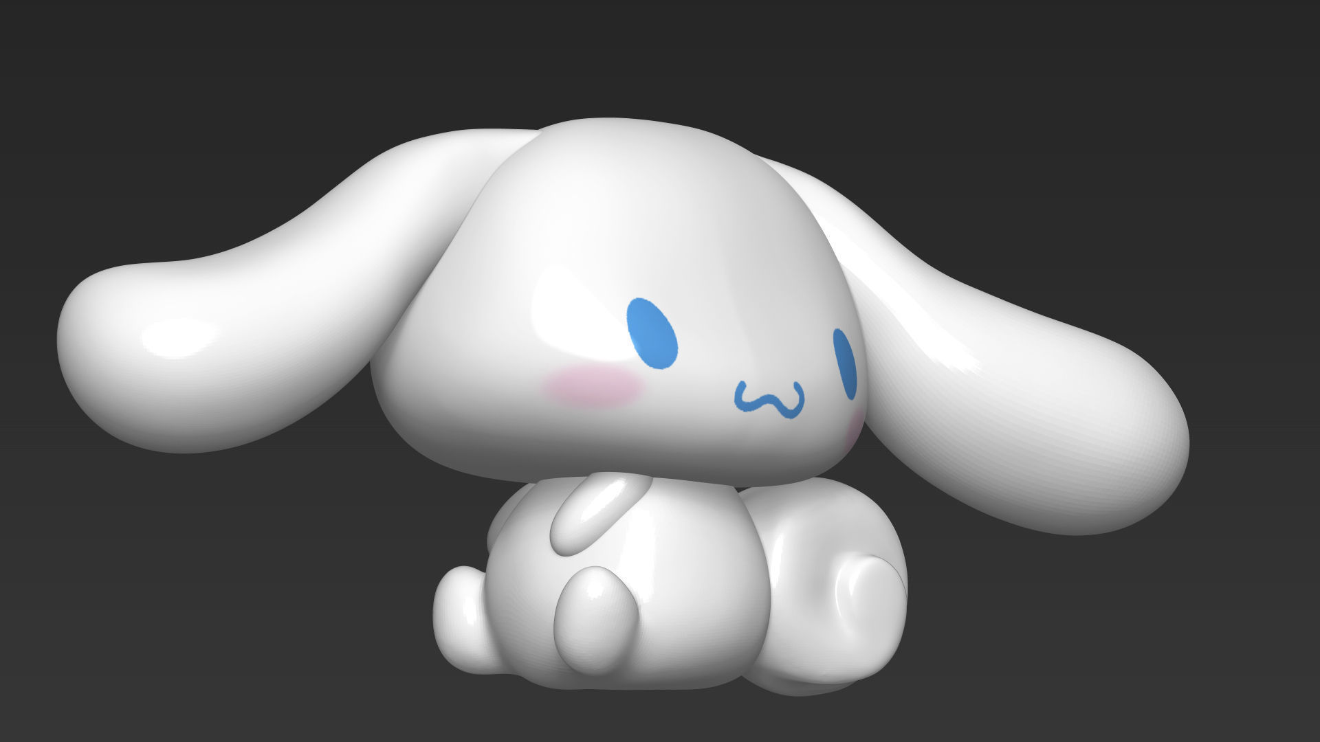 Cinnamoroll kawaii bunny Low-poly 3D model_8