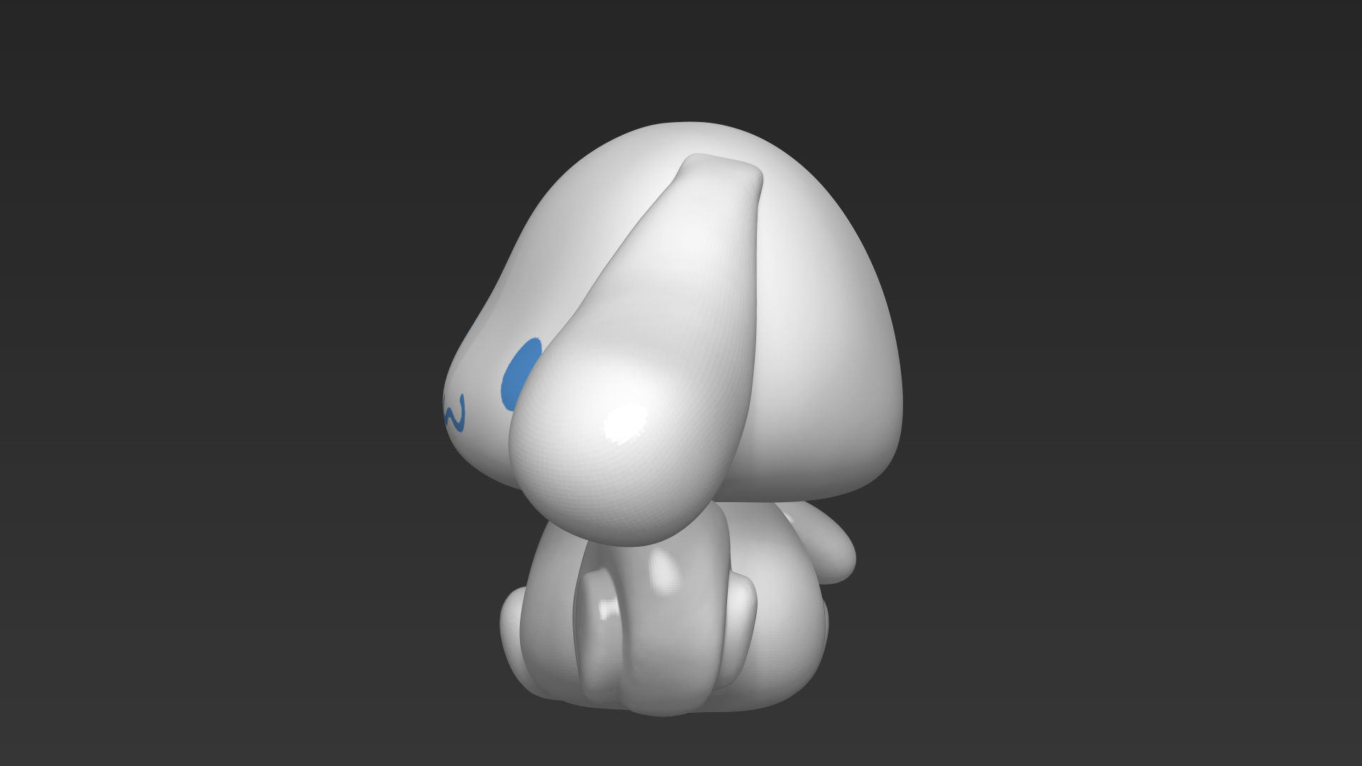 Cinnamoroll kawaii bunny Low-poly 3D model_2