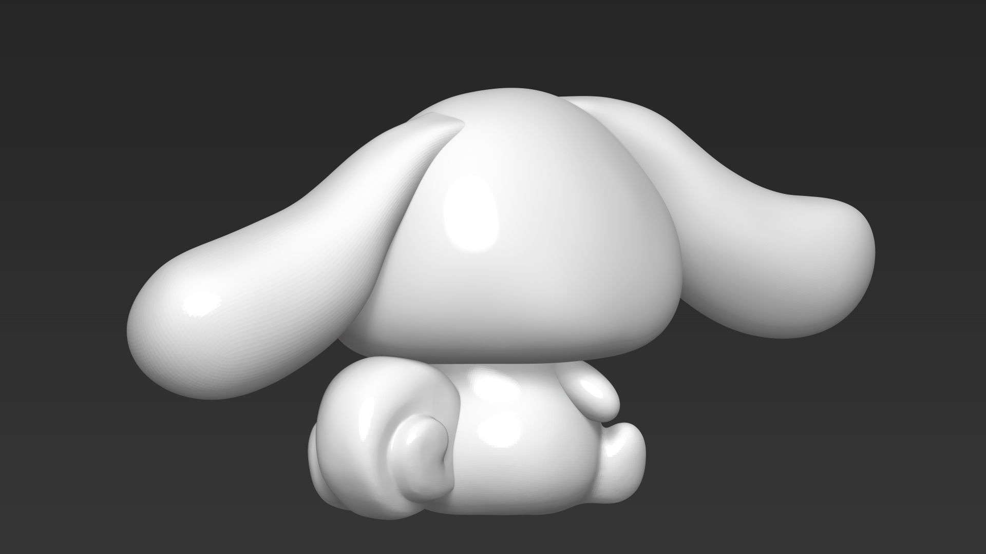 Cinnamoroll kawaii bunny Low-poly 3D model_4