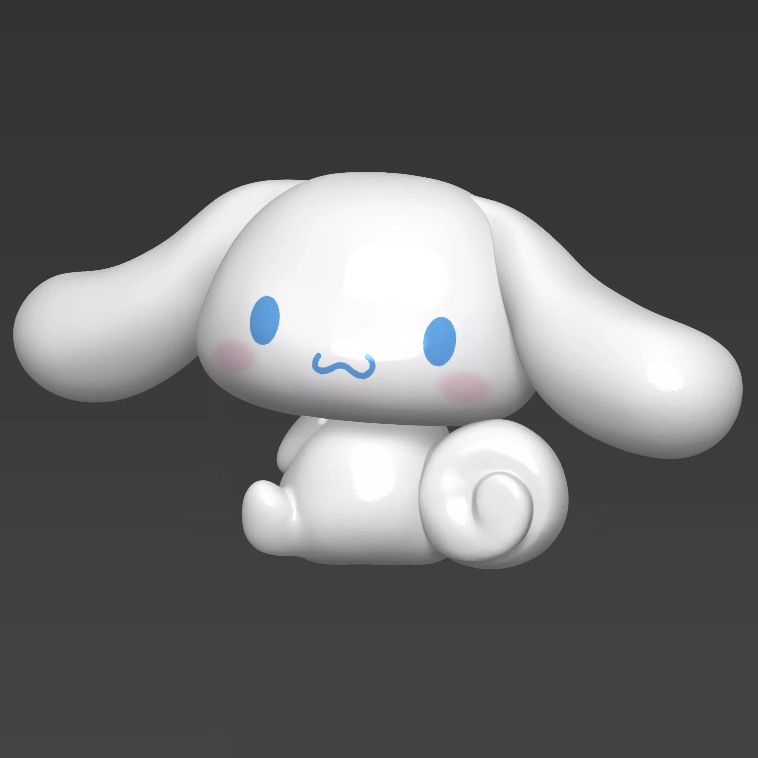 Cinnamoroll kawaii bunny Low-poly 3D model_0