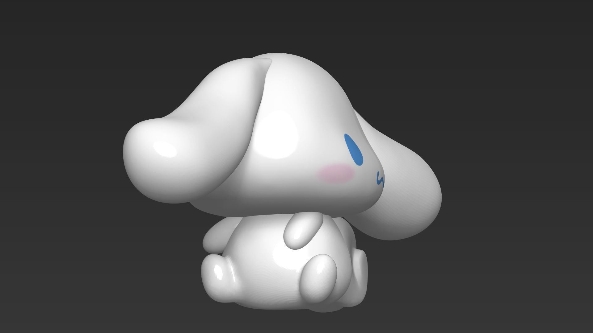 Cinnamoroll kawaii bunny Low-poly 3D model_7