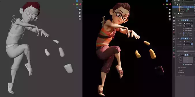 Rigged - Stylized Character Boy- Clark - Blender