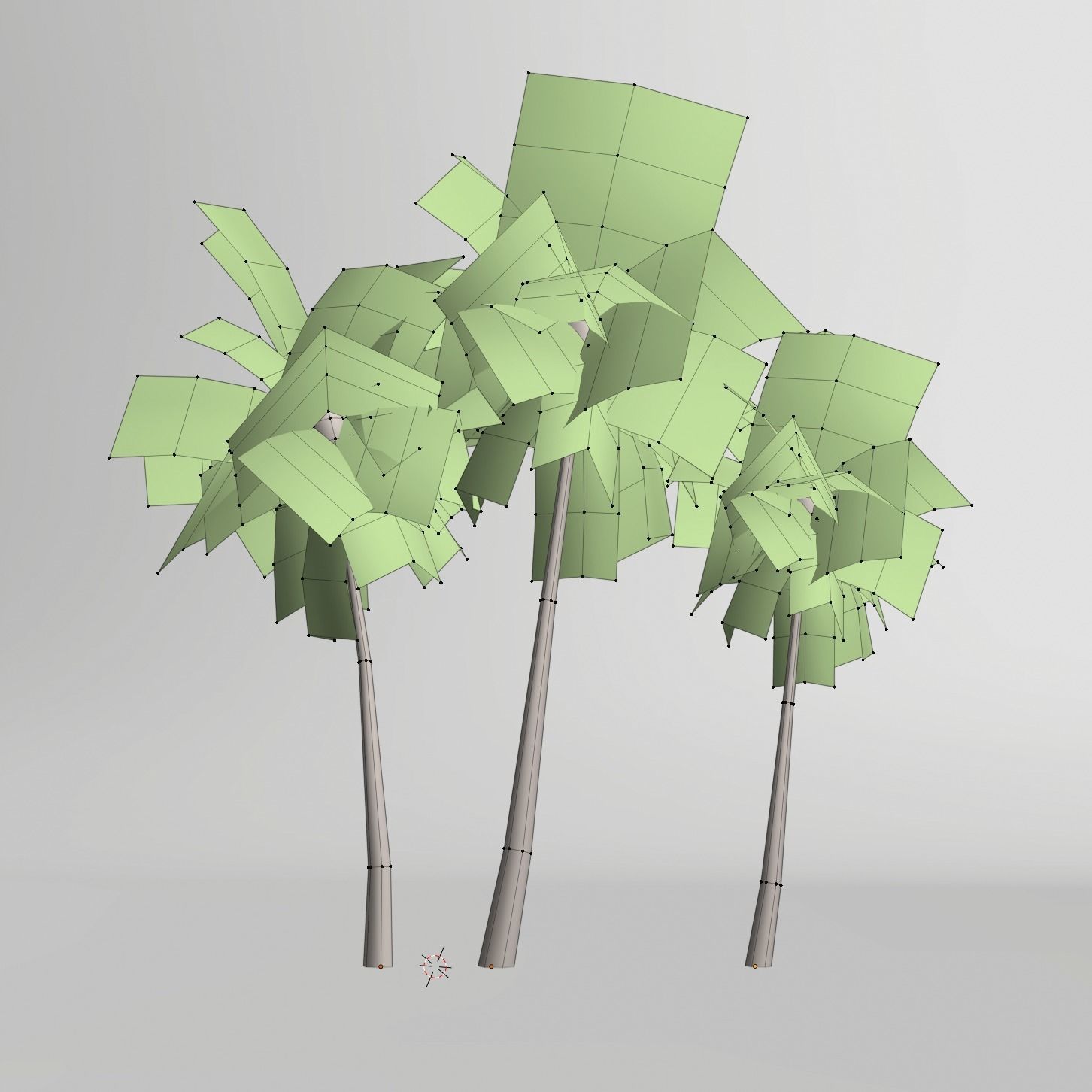 Tropical Palm tree set realistic Low-poly 3D model_1
