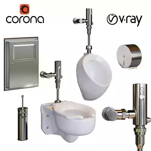 TOTO toilet public set 3D model