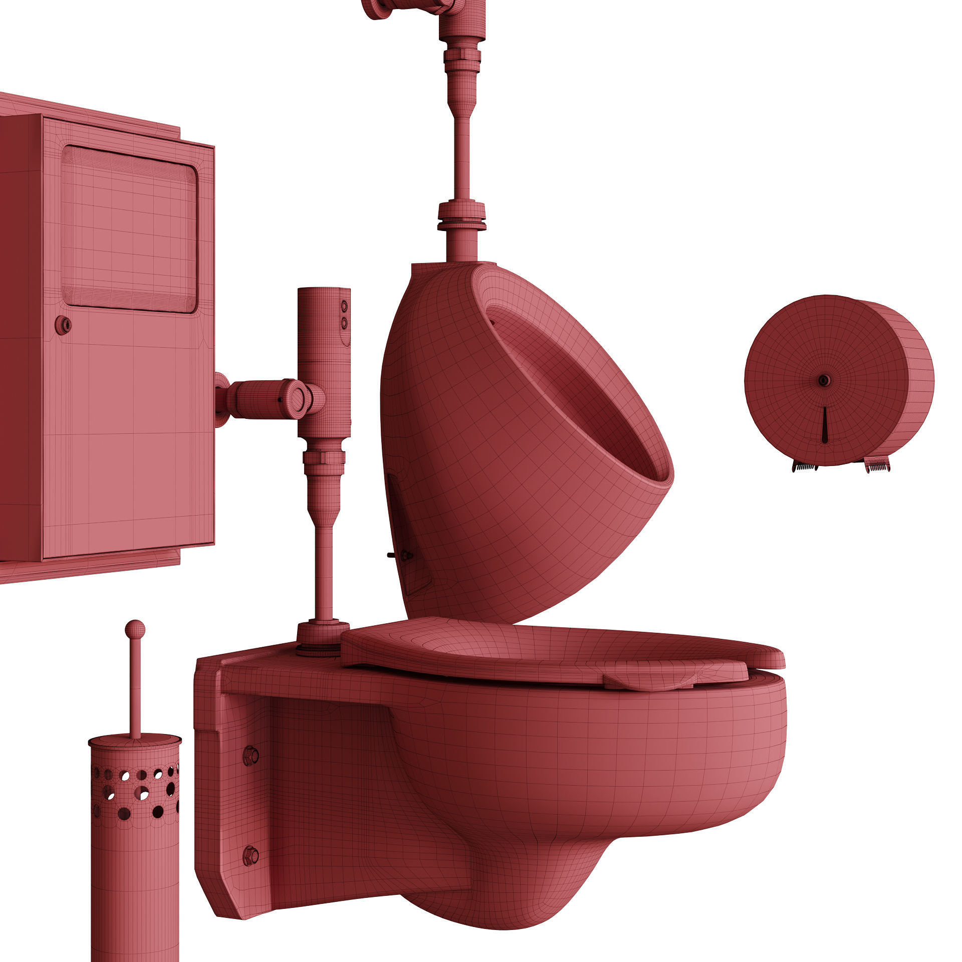 TOTO toilet public set 3D model_19